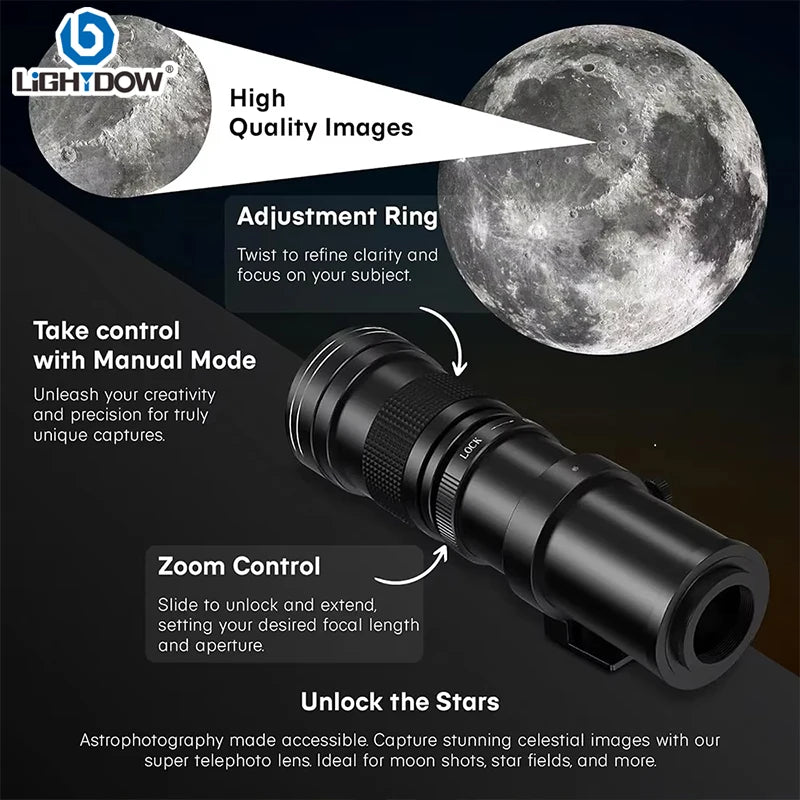 Lightdow 420-800mm f/8.3-16 Manual Super Telephoto Lens