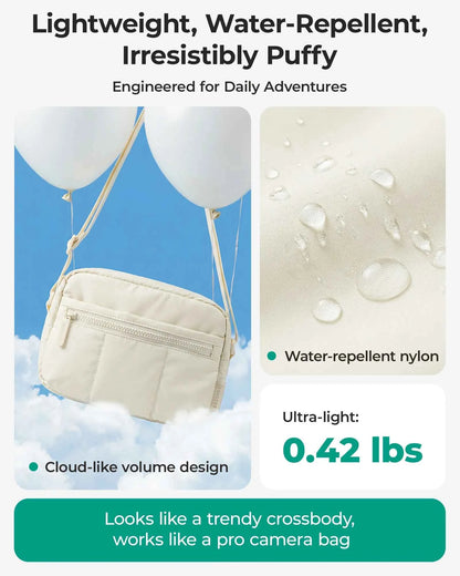 BAGSMART 2-in-1 Puffy Camera Sling Bag