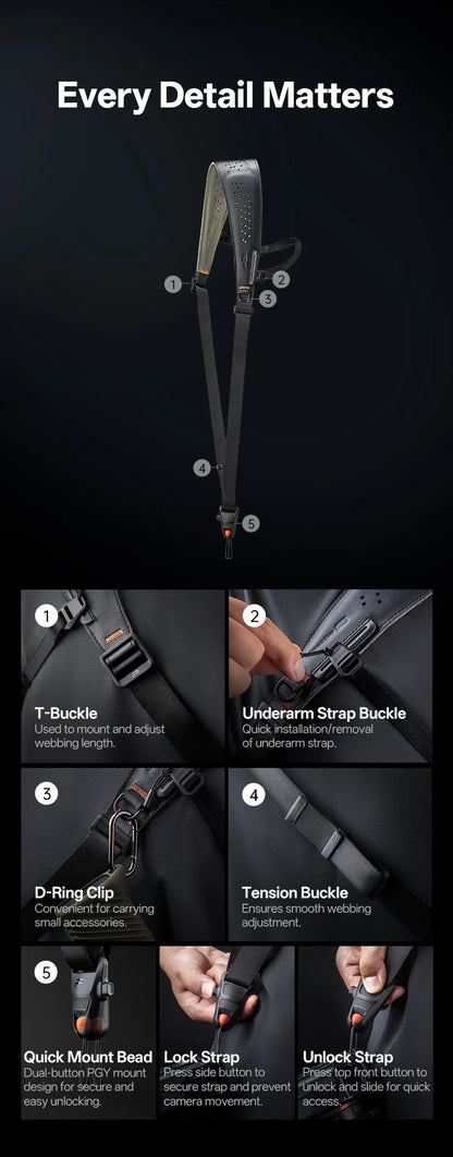PGYTECH Camera Strap Pro Quick Release Shoulder Strap