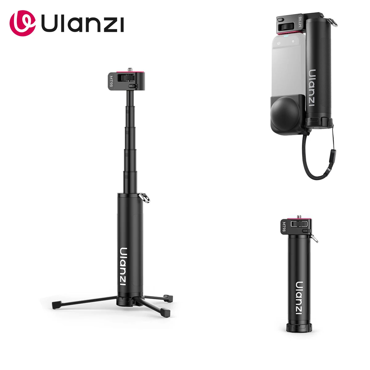 Ulanzi MT98 Invisible Selfie Stick 57cm for Action Cameras