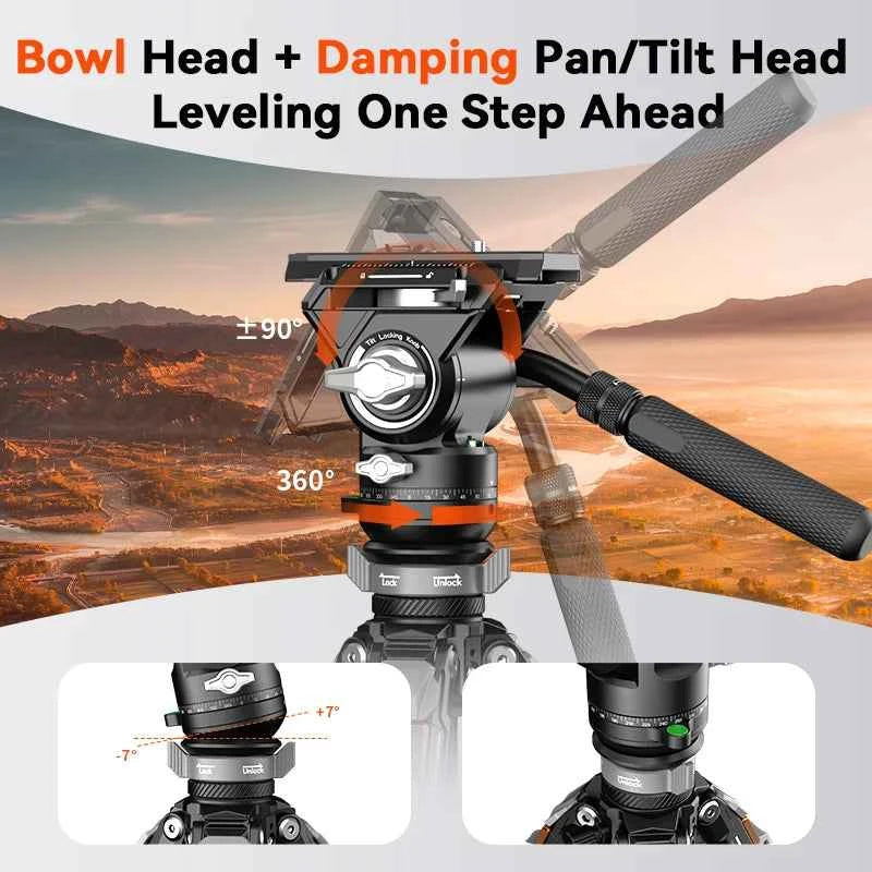 COMAN T1/T1S V5 Carbon Fibre Tripod with Video Head