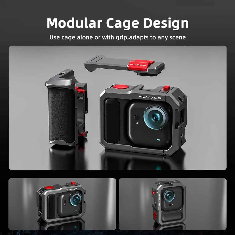 Flymile Camera Cage & Handle Grip Kit for Insta360 GO Ultra