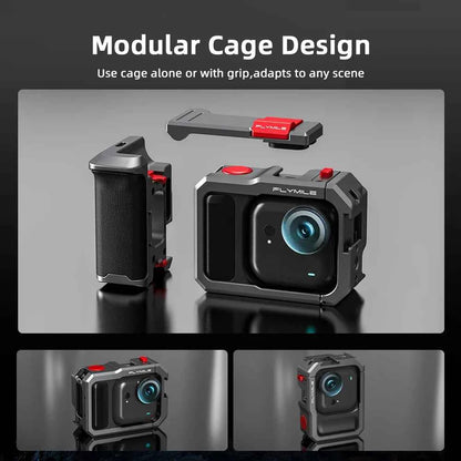 Flymile Camera Cage & Handle Grip Kit for Insta360 GO Ultra