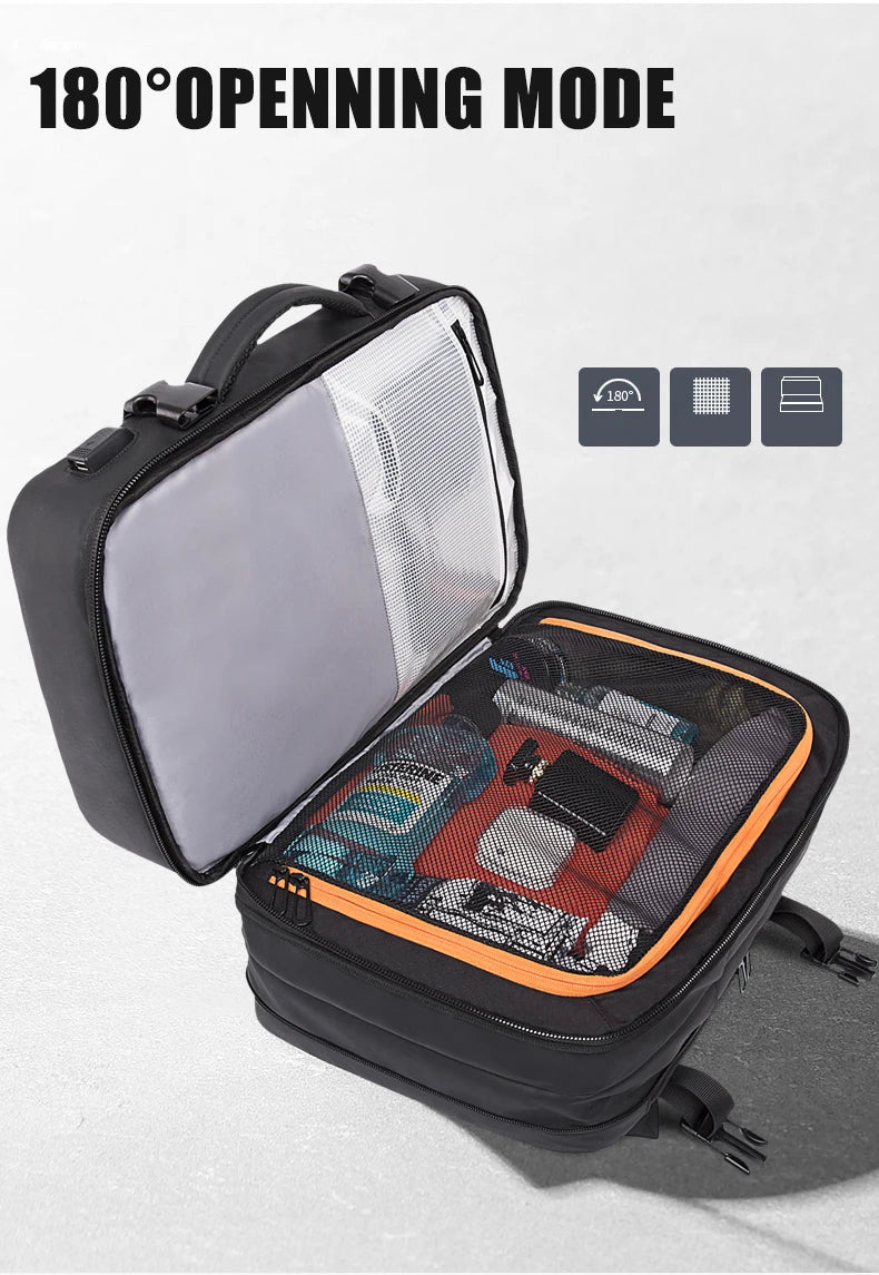 BANGE 17.3 Inch Expandable Travel Backpack with USB Port