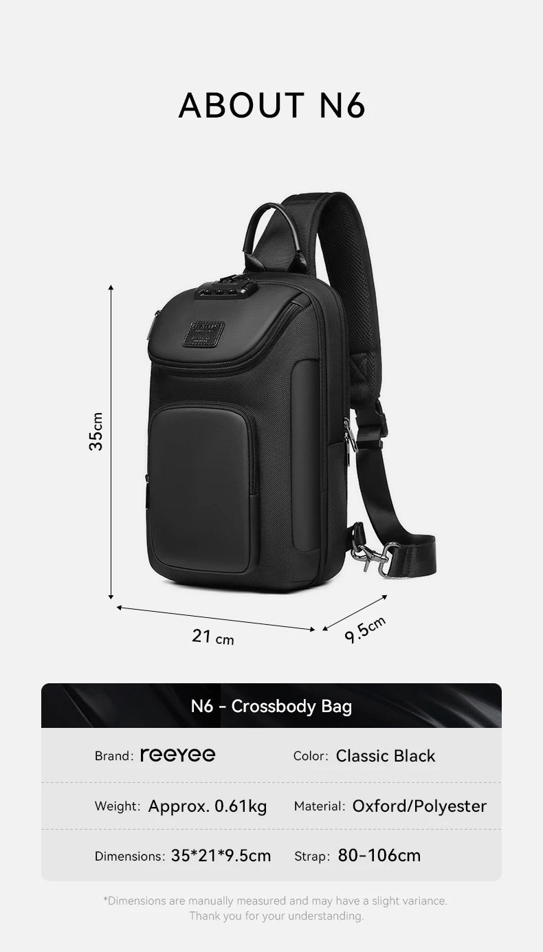 ReeYee N6 6L Security Sling Chest Bag