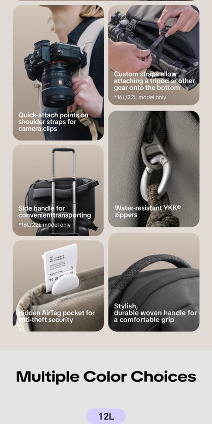 PGYTECH OneGo Lite Camera Backpack 12L/16L/22L