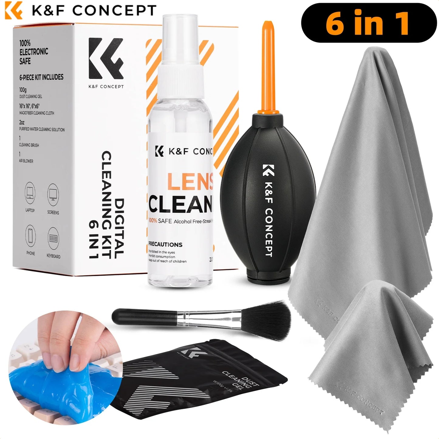 K&F Concept Camera Lens Cleaning Kit for Cameras & Screens