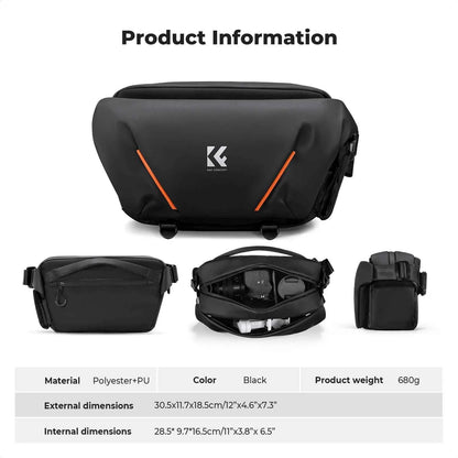 K&F CONCEPT 7L Lightweight Camera Sling Bag Travel Photography Shoulder Bag For Canon Sony Nikon DSLR Camera Case Tripod Holder