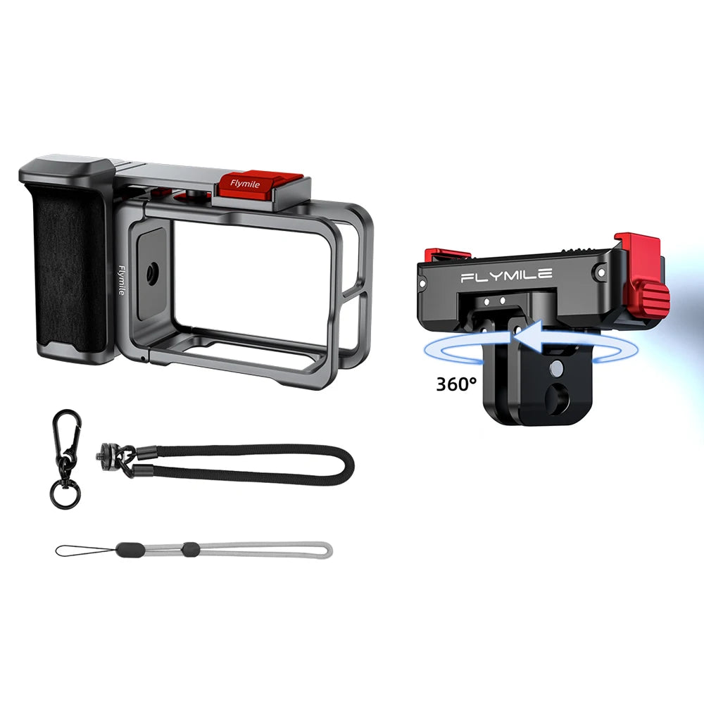 Flymile Camera Cage & Grip for DJI Osmo Action 4 / 5 Pro