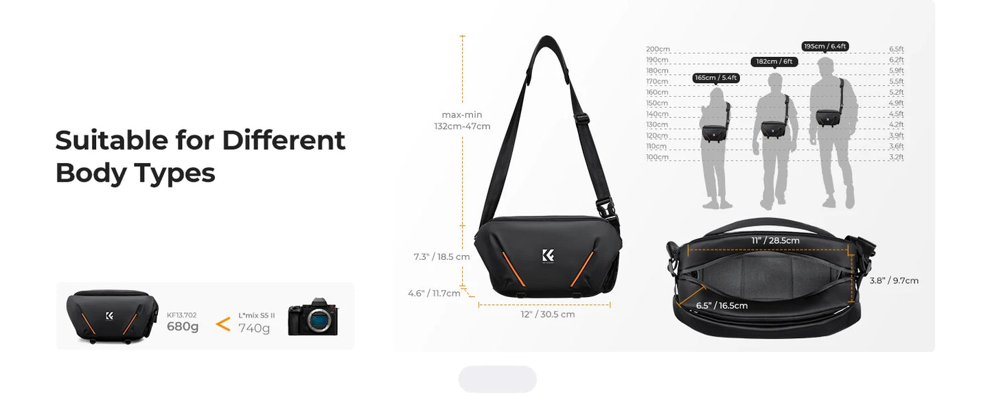 K&F Concept 7L Lightweight Camera Sling Bag