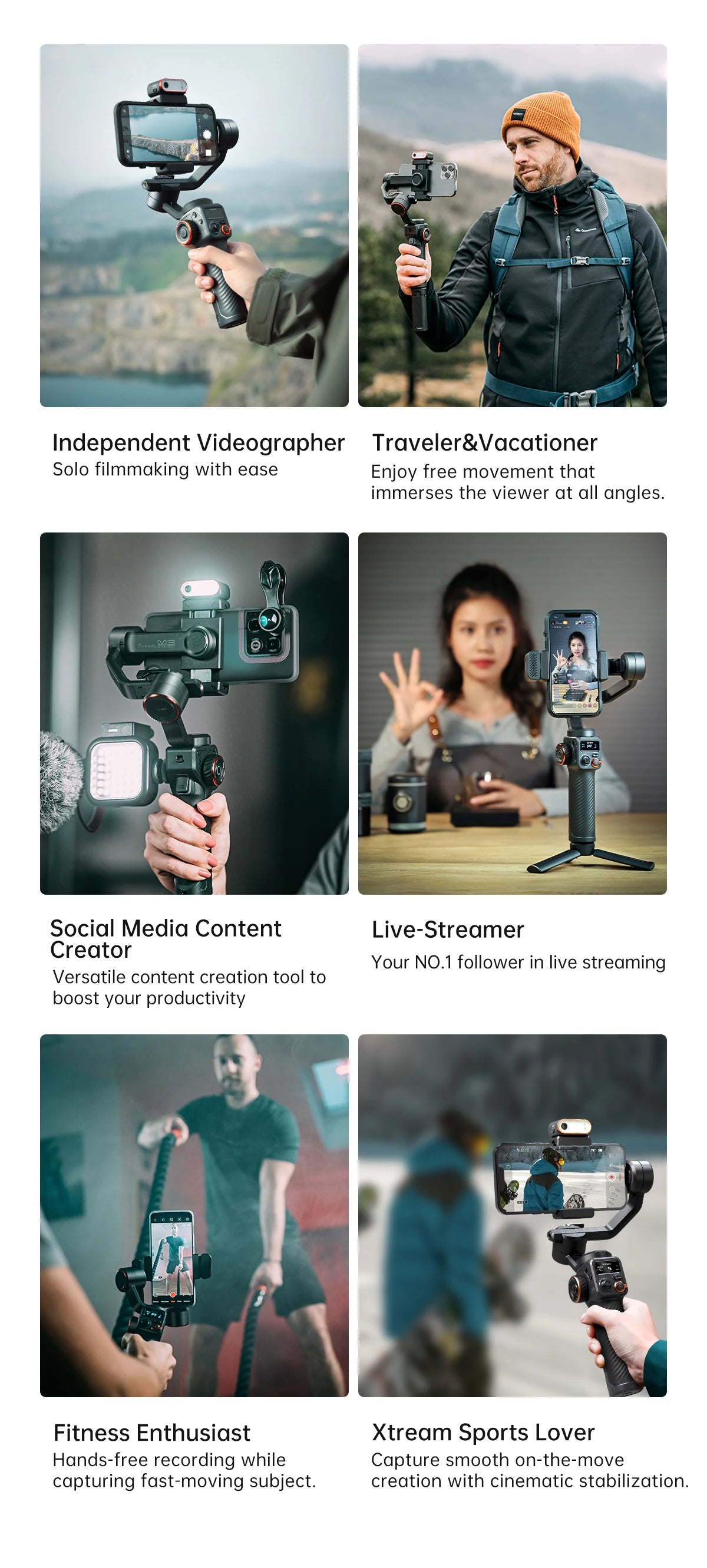 Hohem iSteady M6 Smartphone Gimbal Kit with AI Tracker