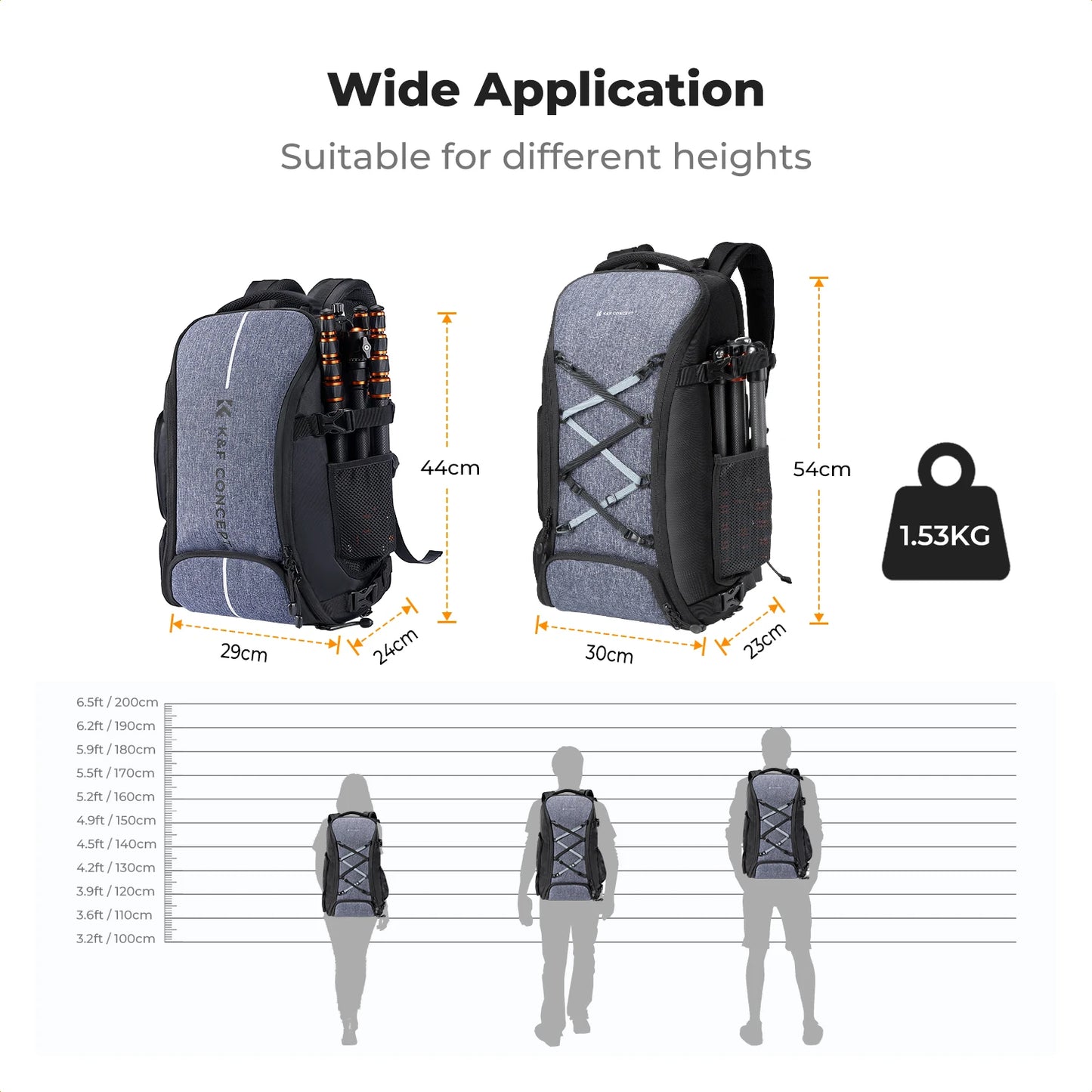 K&F Concept 25L/32L Large Camera Backpack with 15-Inch Laptop Compartment