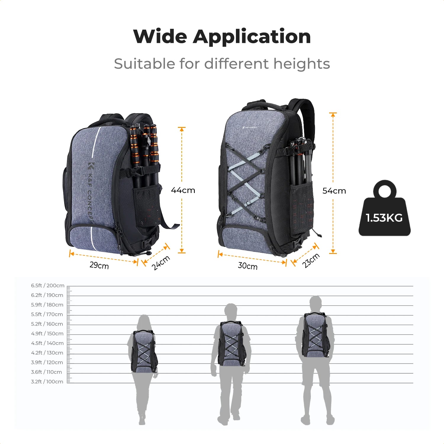K&F Concept 25L/32L Large Camera Backpack with 15-Inch Laptop Compartment