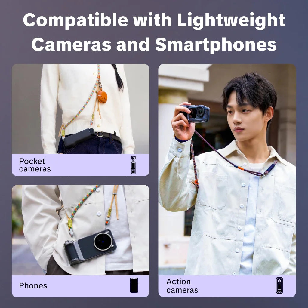PGYTECH Pocket Series 2-in-1 Camera Strap - Single Braid Black
