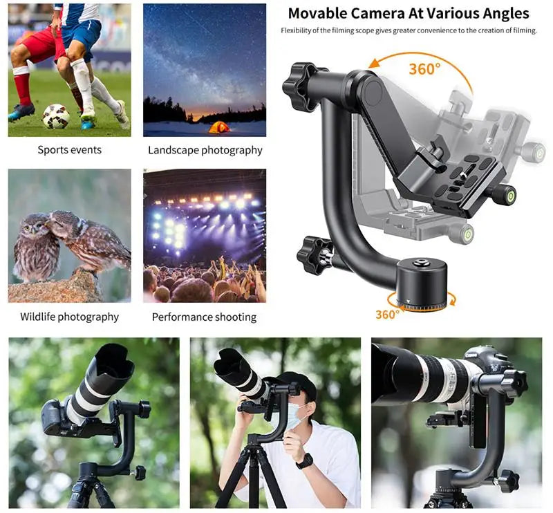 K&F 360 Degree Panoramic Gimbal Tripod Head