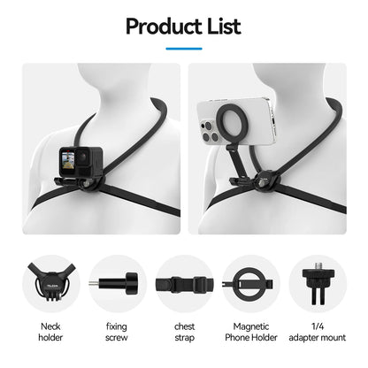 TELESIN 2-in-1 Neck Mount for Phone & Action Camera