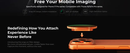 K&F Concept Clip-On Phone Lens Filter Kit - Cosmic Orange / CPL
