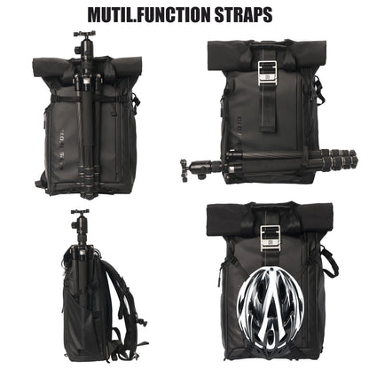 Besnfoto Waterproof Rolltop Camera Backpack