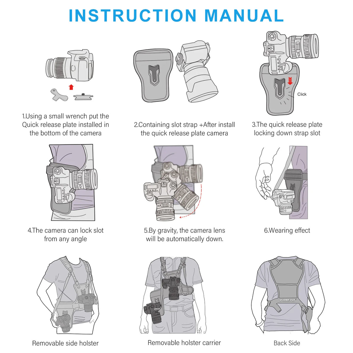 FOMITO Dual Camera Harness & Chest Carry System