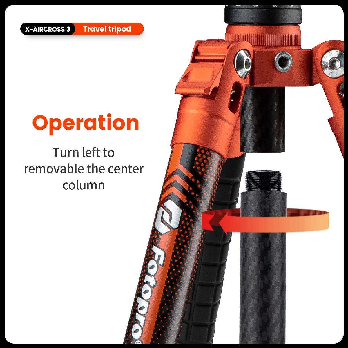 Fotopro X-Aircross 3 Carbon Fibre Travel Tripod