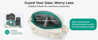 BAGSMART 2-in-1 Puffy Camera Sling Bag