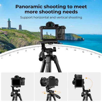 K&F B174A1 152cm Aluminium Tripod with Bluetooth Remote