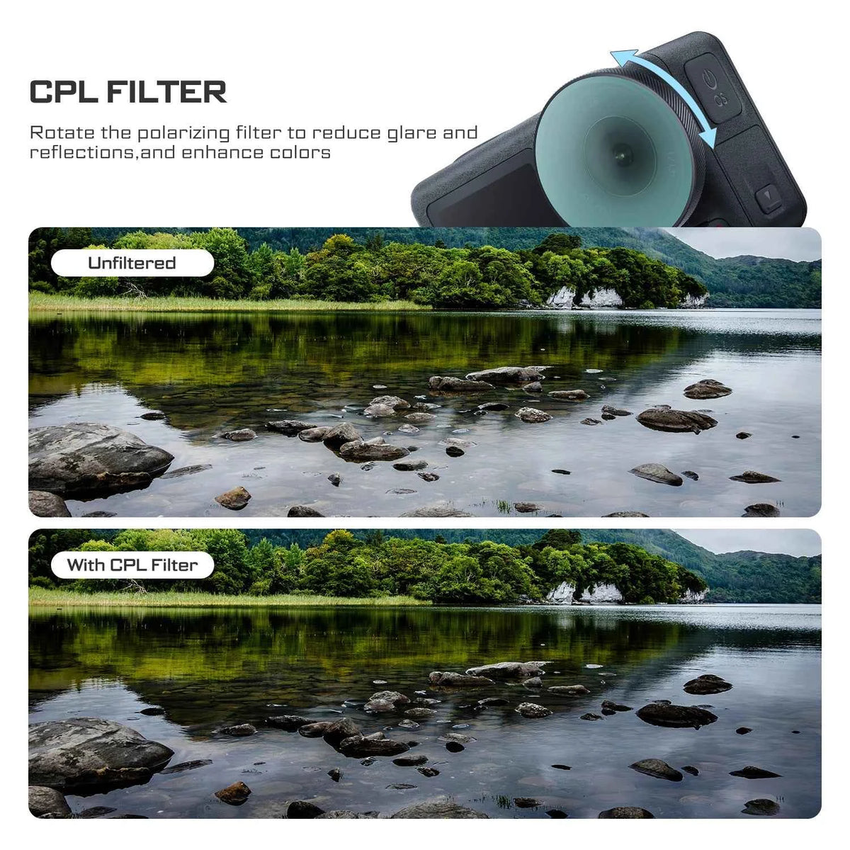 Freewell CPL Filter for DJI Osmo Action 3 / 4 / 5 Pro