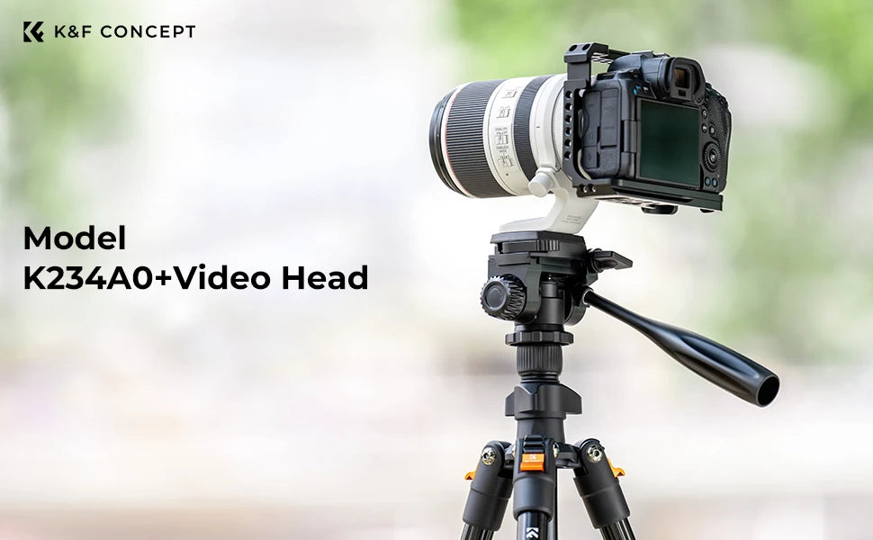 K&F 162cm Aluminium Video Tripod with Phone Holder