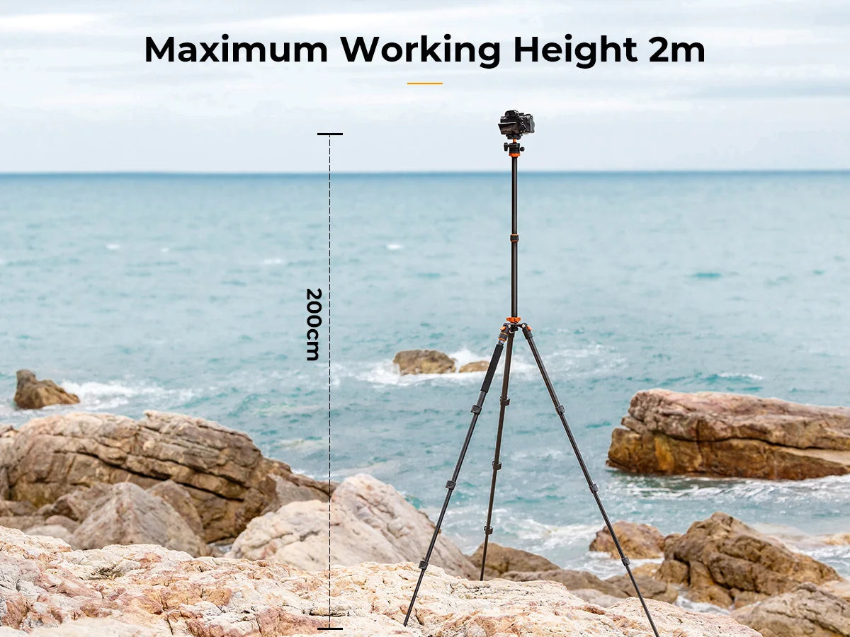 K&F Concept 80.7-Inch Aluminium Camera Tripod with 10kg Load Capacity