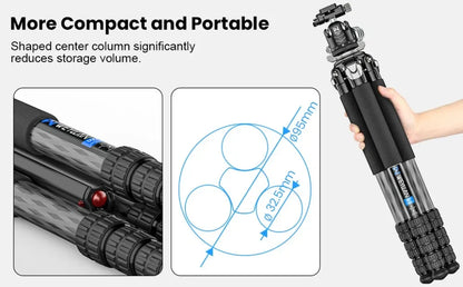 WEYLLAN UX7 Compact Carbon Fibre Travel Tripod