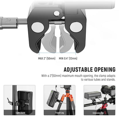 NEEWER Mini V-Mount Battery Plate with Super Crab Clamp