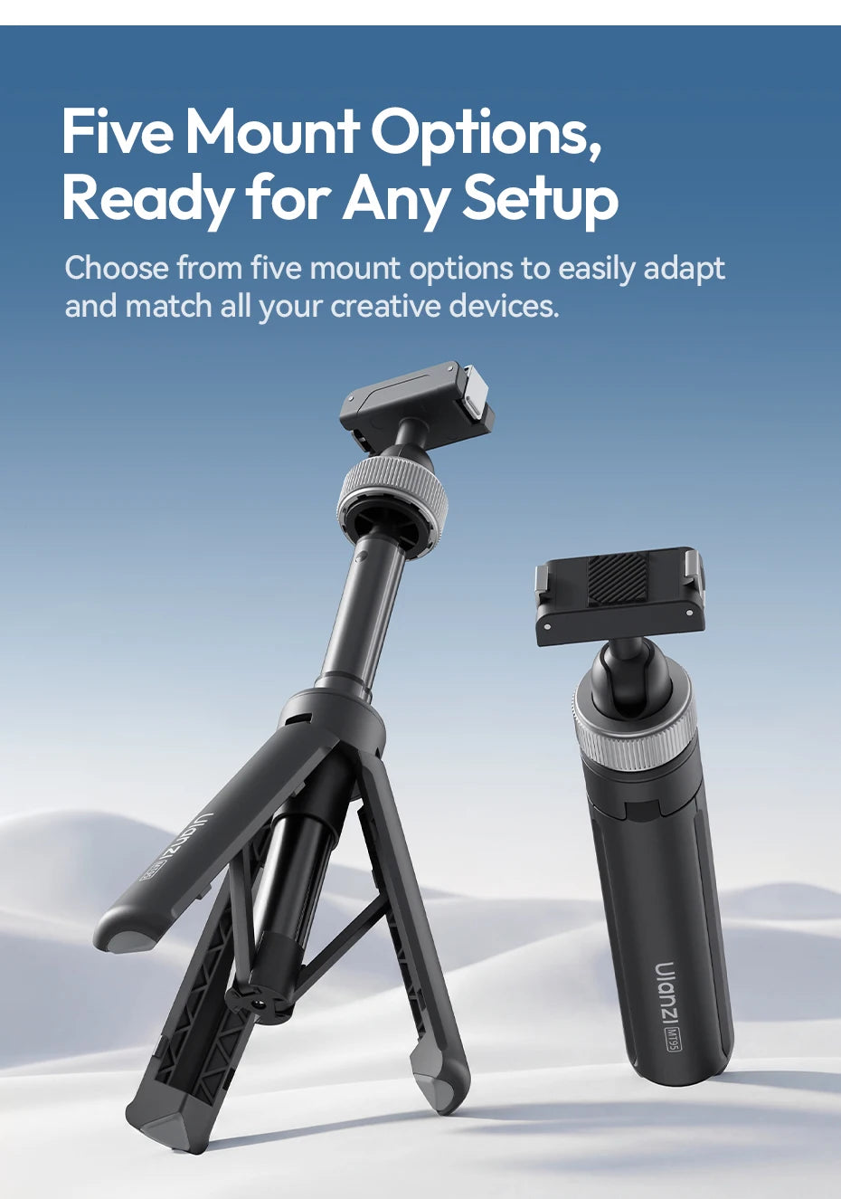 Ulanzi MT95 Mini Tripod & Selfie Stick for Action Cameras