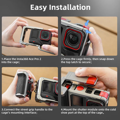 Flymile Camera Cage & Grip Kit for Insta360 Ace Pro 2