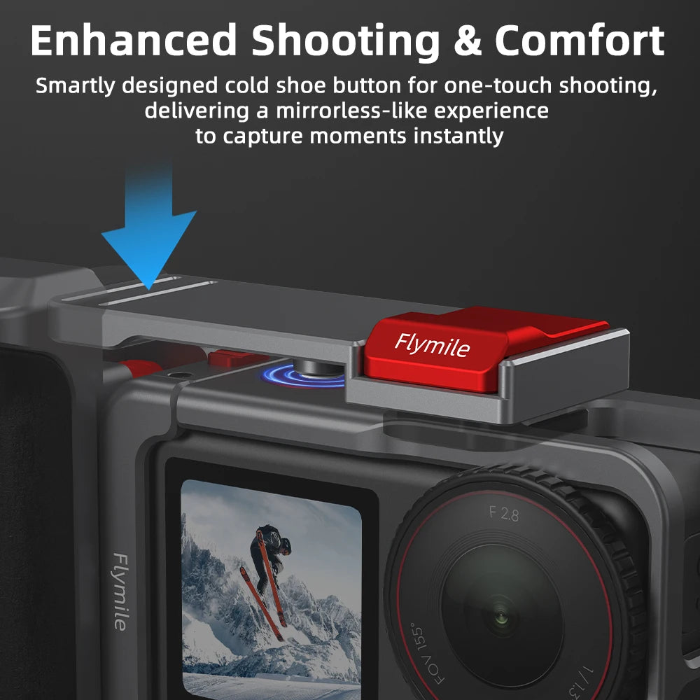 Flymile Camera Cage & Grip for DJI Osmo Action 4 / 5 Pro