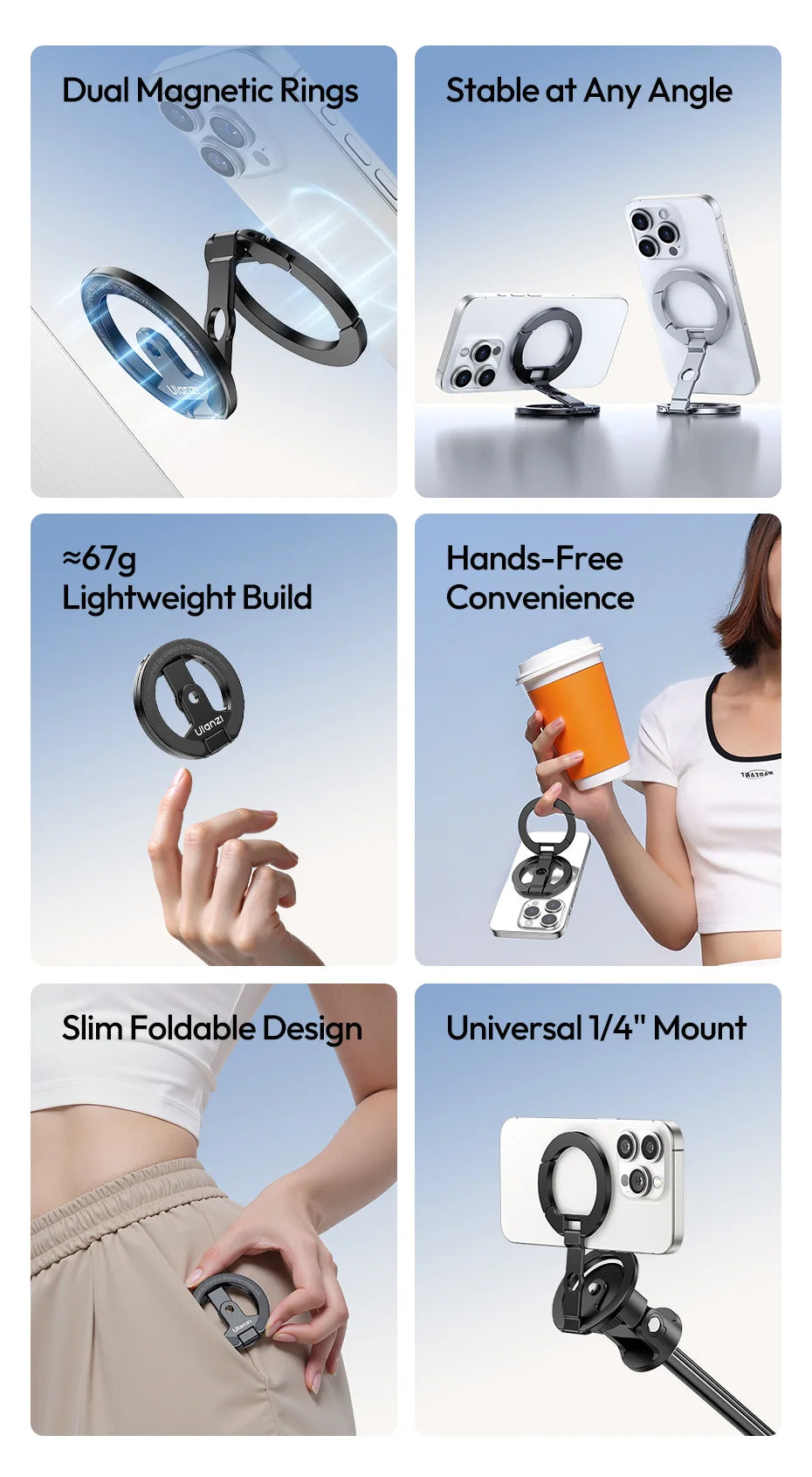 Ulanzi MA02 MagLock Dual Magnetic Phone Stand