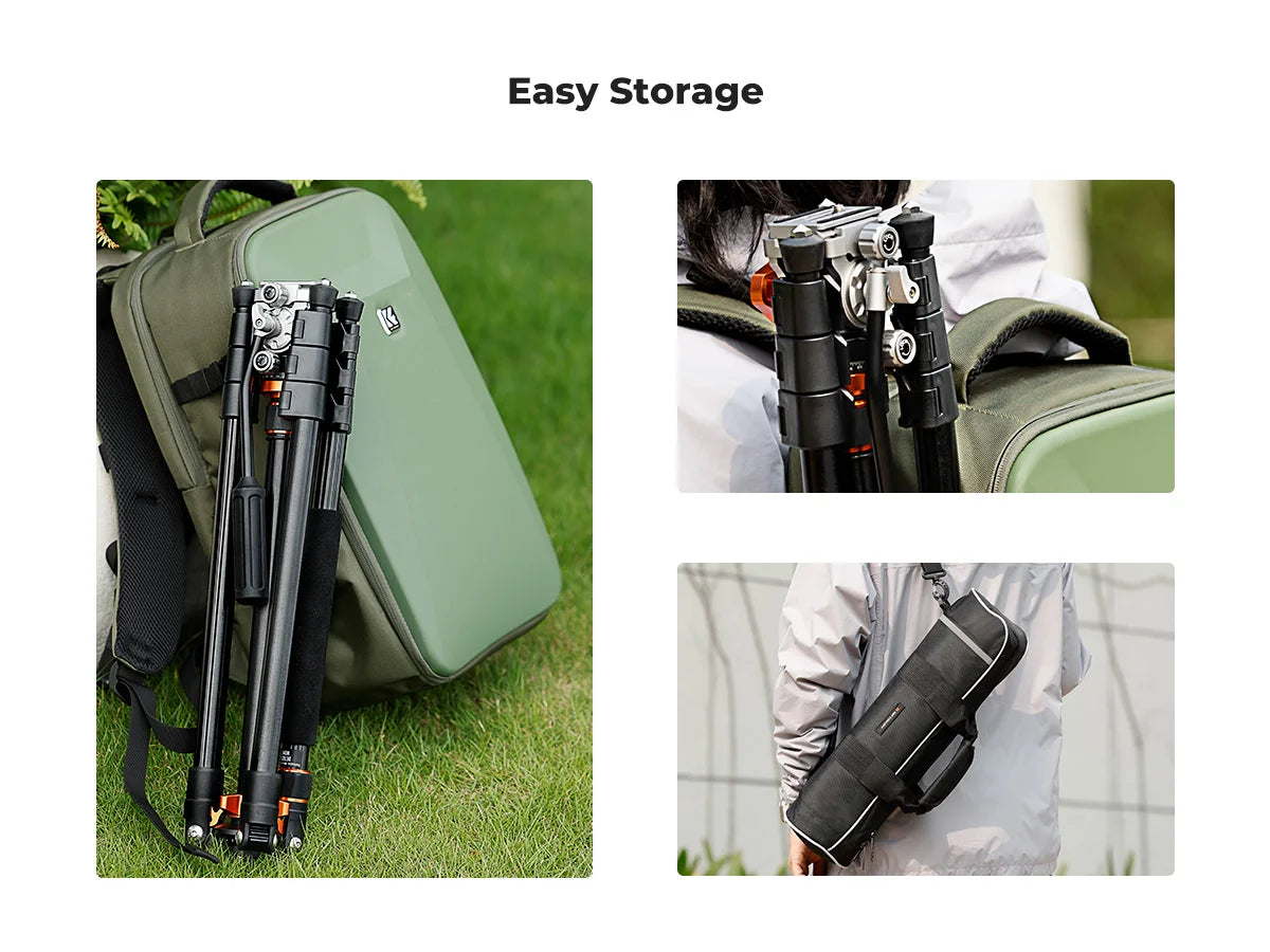 K&F Concept 83-Inch Aluminium Video Tripod with Fluid Head