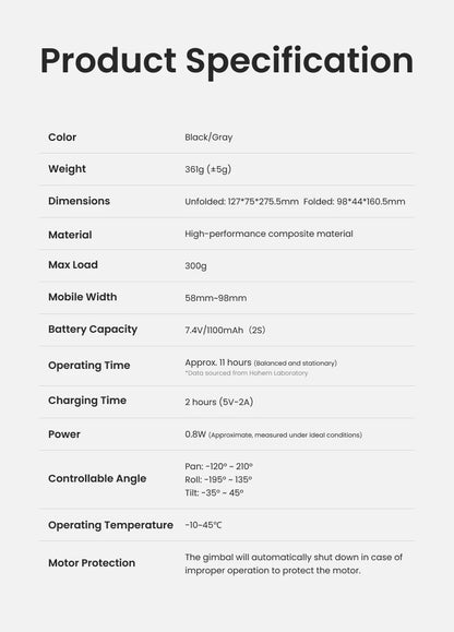 Hohem iSteady X3 SE Foldable Smartphone Gimbal