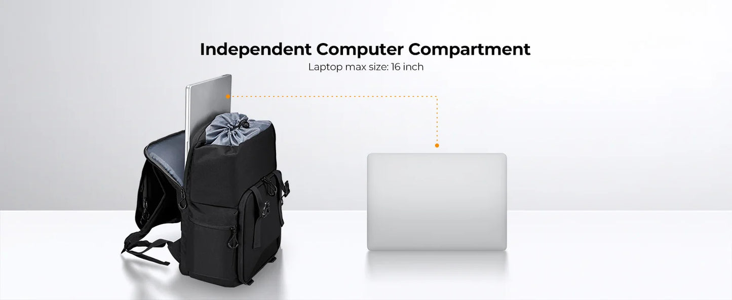 K&F Concept 25L Camera Backpack with 15.6-Inch Laptop Compartment