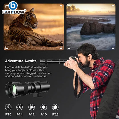 Lightdow 420-800mm f/8.3-16 Manual Super Telephoto Lens
