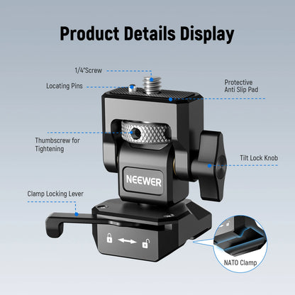 NEEWER Adjustable Camera Monitor Mount with Cold Shoe