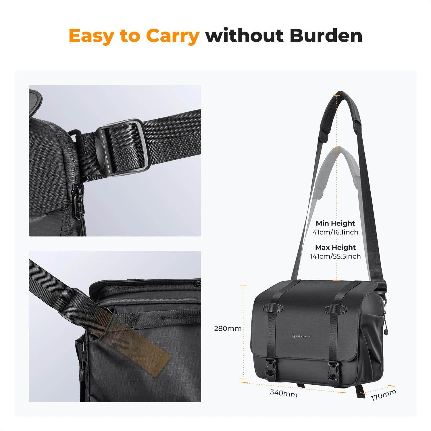 K&F Concept 10L Camera Sling Bag with Rain Cover
