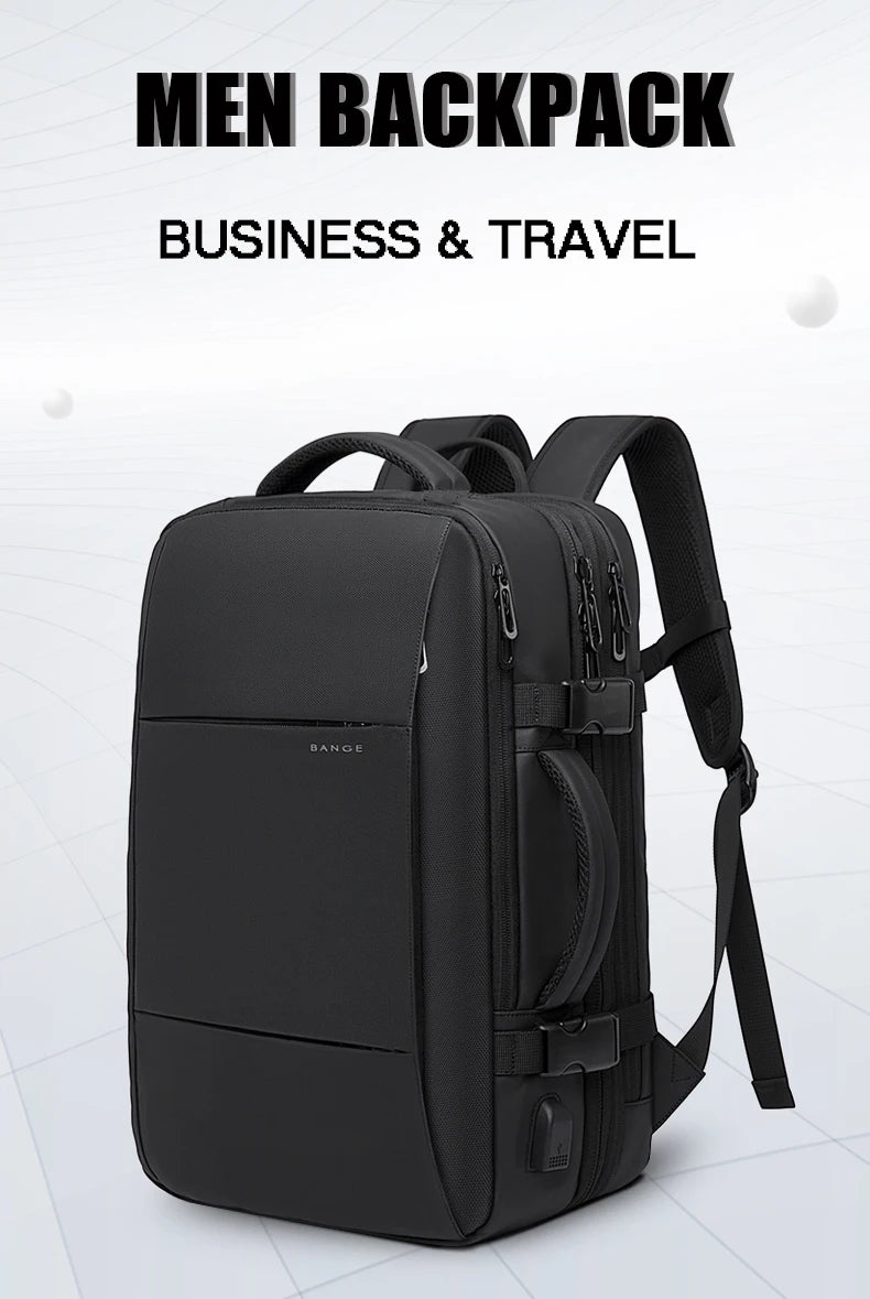 BANGE 17.3 Inch Expandable Travel Backpack with USB Port