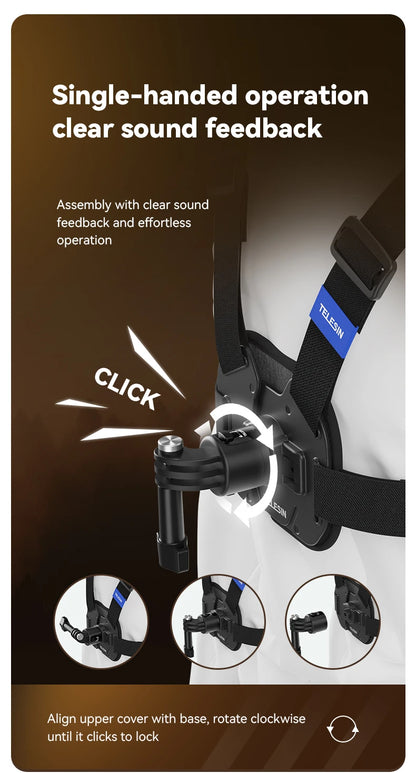 TELESIN Action Camera Chest Harness Mount
