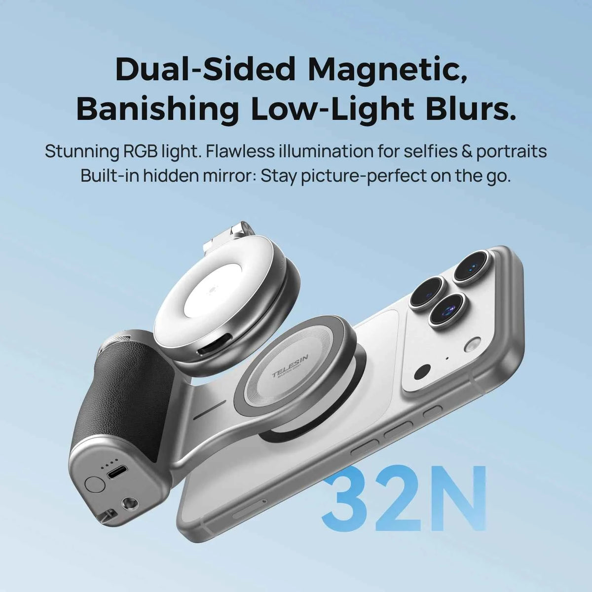 TELESIN Magnetic Smartphone Camera Grip with Remote