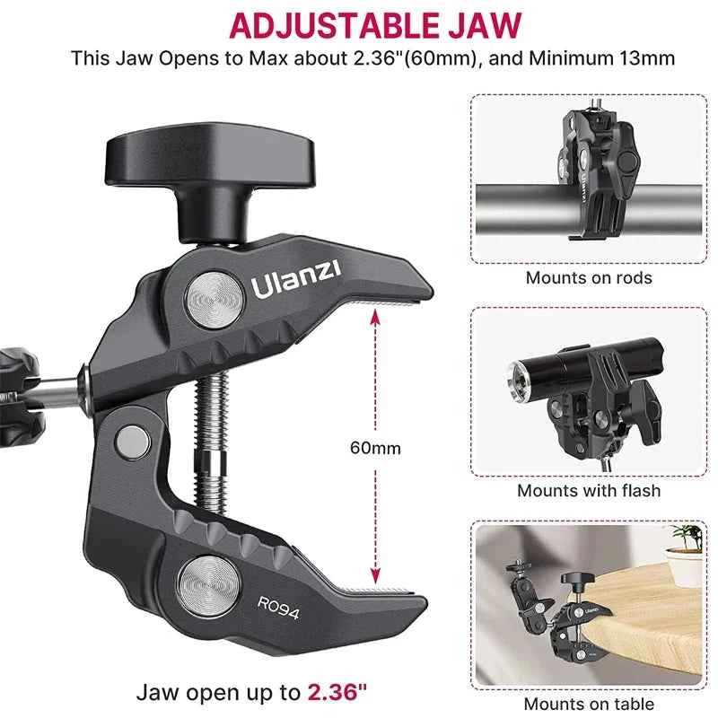 Ulanzi R094 Super Clamp with Double Ball Head Magic Arm