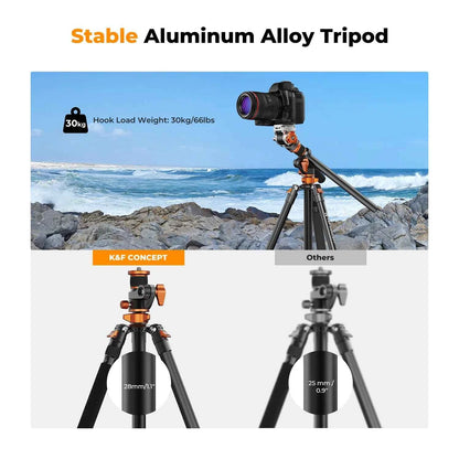 K&F T254A7 231cm Fluid Head Tripod with Transverse Column
