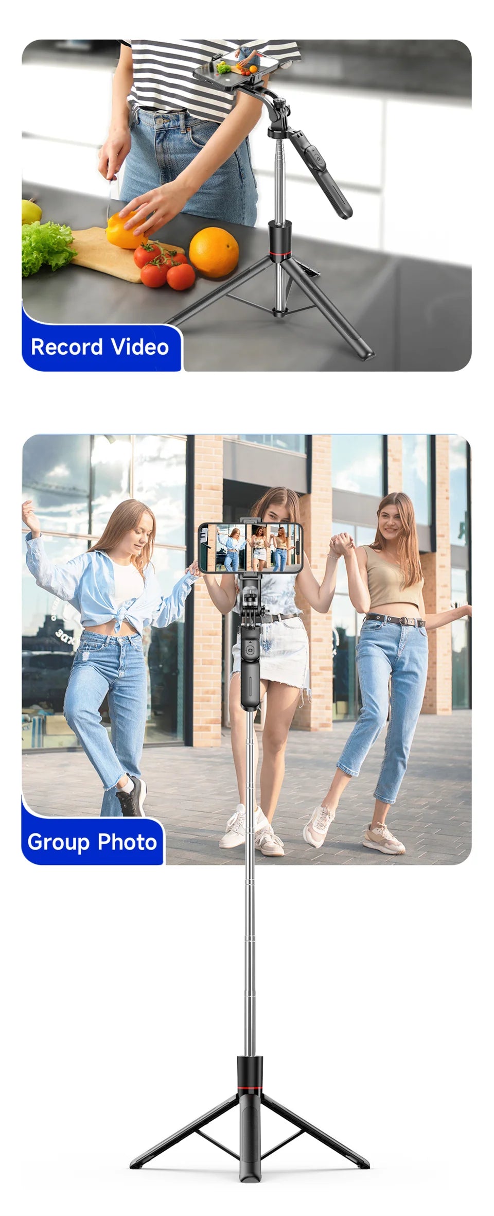 MEUYAG F16 170cm Selfie Stick Tripod with Fill Light