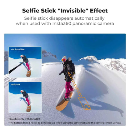 K&F CONCEPT 120cm Invisible Selfie Stick Extension Long Pole for Insta360 Sports Camera GoPro DJI OSMO Pocket 3 Extended Monopod