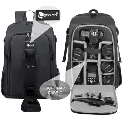 Large Capacity DSLR Camera Backpack with 15.6 Inch Laptop Compartment