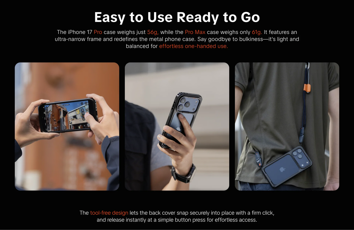PGYTECH ProShot Phone Video Cage for iPhone 17 Pro / Pro Max